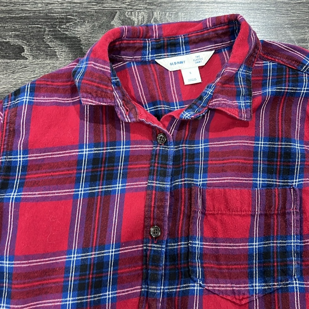 Red Plaid Blouse from Old Navy Size S